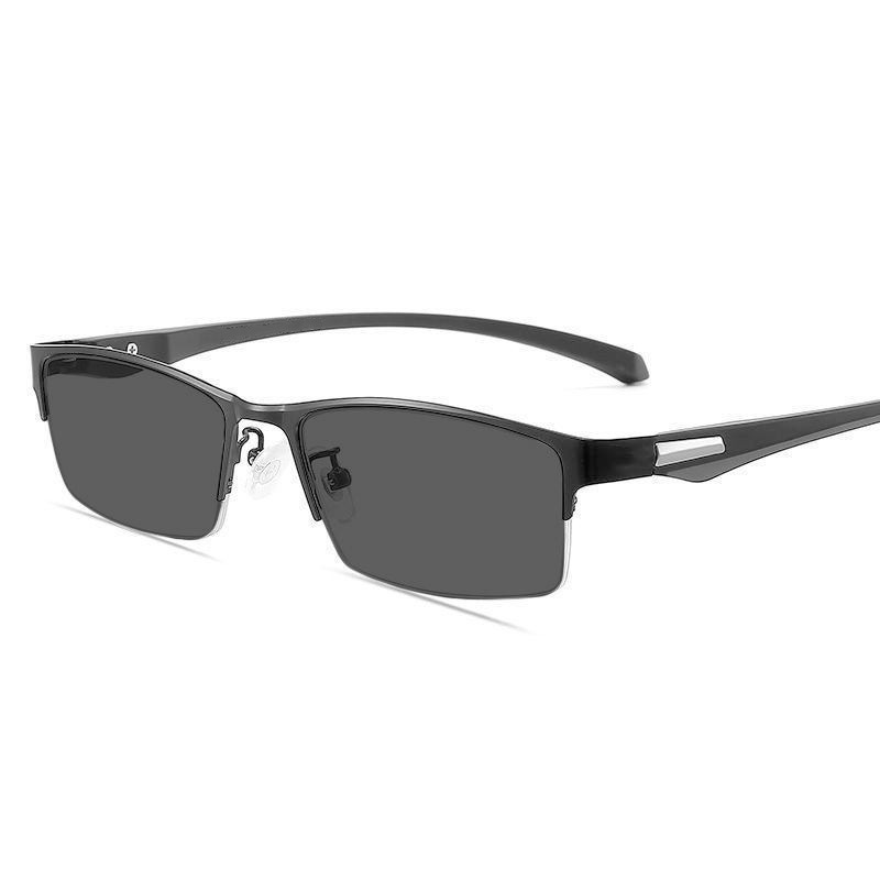 Nuevo medio marco progresivo de enfoque de gafas de presbyopia de doble propósito de zoom inteligente de decoloración de gafas de presbyopia anti-luz azul