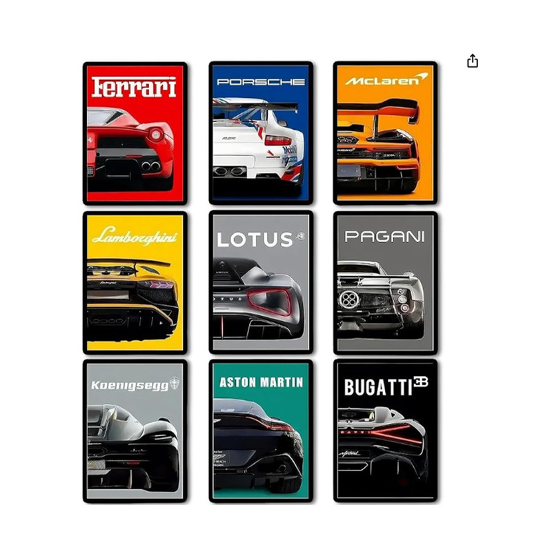 Cross-Border Amazon Temu Racing Art Poster Background Wall Boy Bedroom Living Room Decorative Art Painting Cross-Border Amazon Temu Racing Art Poster Background Wall Boy Bedroom Living Room Decorative Art Painting