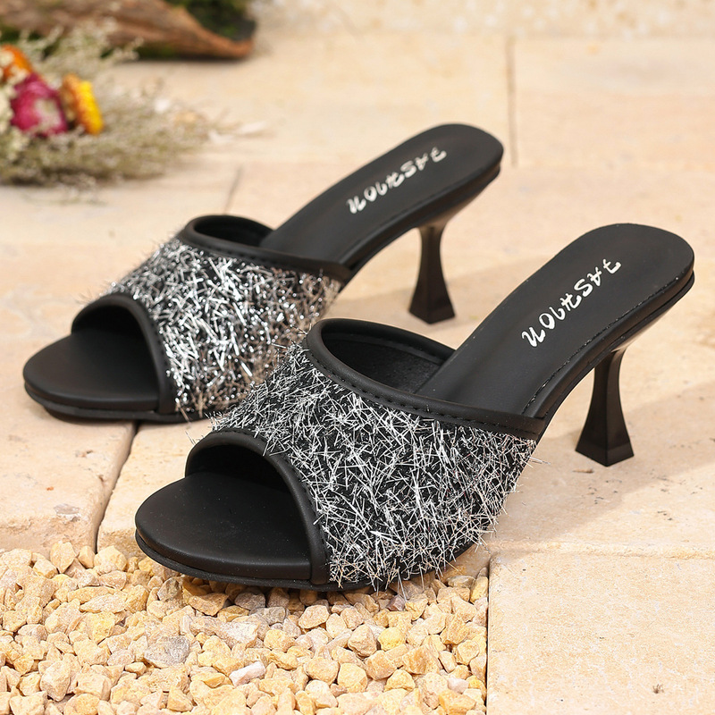 New Fashion Outer Wear Thin High Heel Versatile Sandals plus size High Heels Slippers Fashionable Elegant Comfortable Women's Shoes