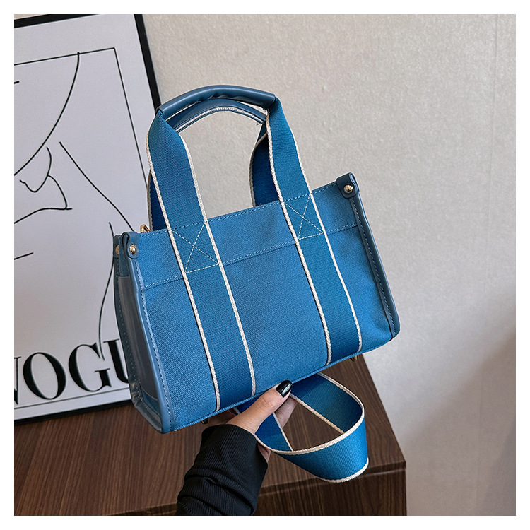 Bolso de lona de gran capacidad para mujer 2024 nuevo estilo coreano simple bolso de mensajero de un solo hombro bolso de viaje casual
