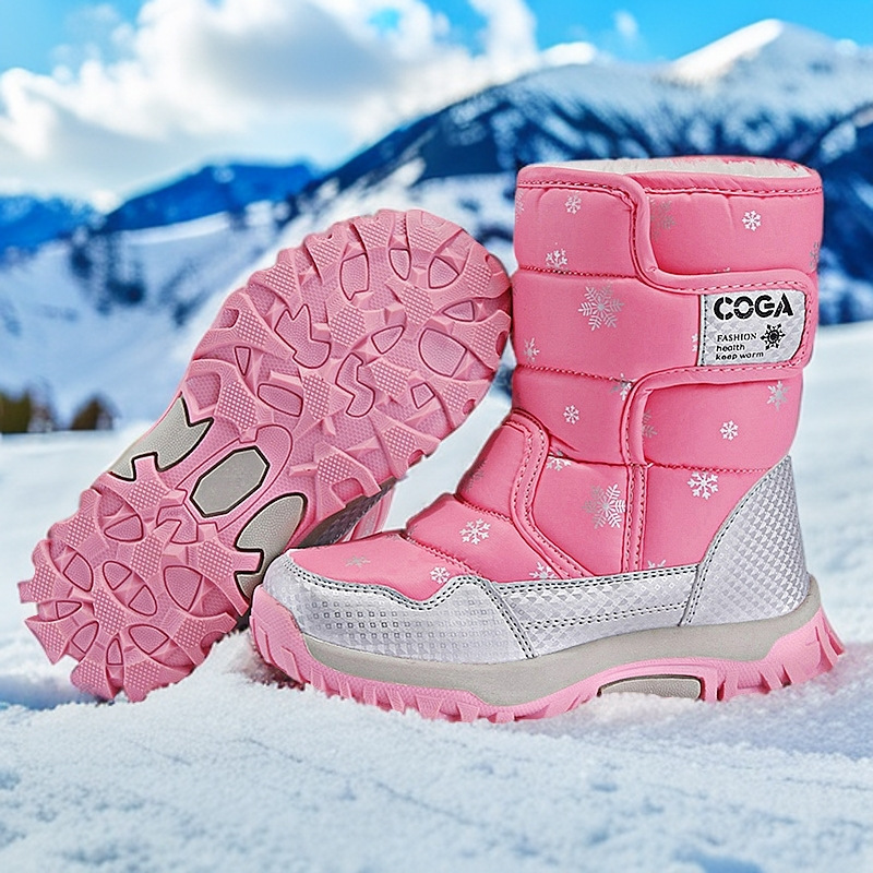 Cross-Border Kidsren's Snow Boots Fleece-Lined and Thickeneded 2024 Winter New Boys' Non-Slip Warm Boots Girls' Outdoor Cotton Shoes