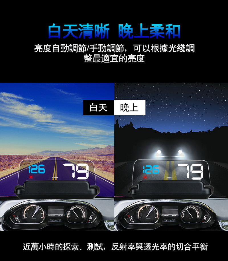 C500 Car-Mounted 5-Inch Head-Up Display Obd2 System Projection Hud Head-Up Display Blue White Red
