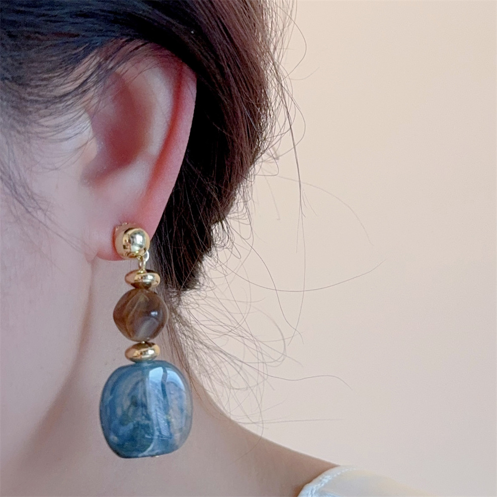12g Weight 925 Sterling Silver Ear Needle Material Drop Earrings Classification 1 Pair Quantity Date Occasion Alloy, Resin Material Geometric, Water Droplets Pattern All Seasons Season Women's Gender Plating Design Modern Style, Simple Style Style 1 Pair Modern Style Simple Style Geometric Water Droplets Plating Alloy Resin Drop Earrings 无