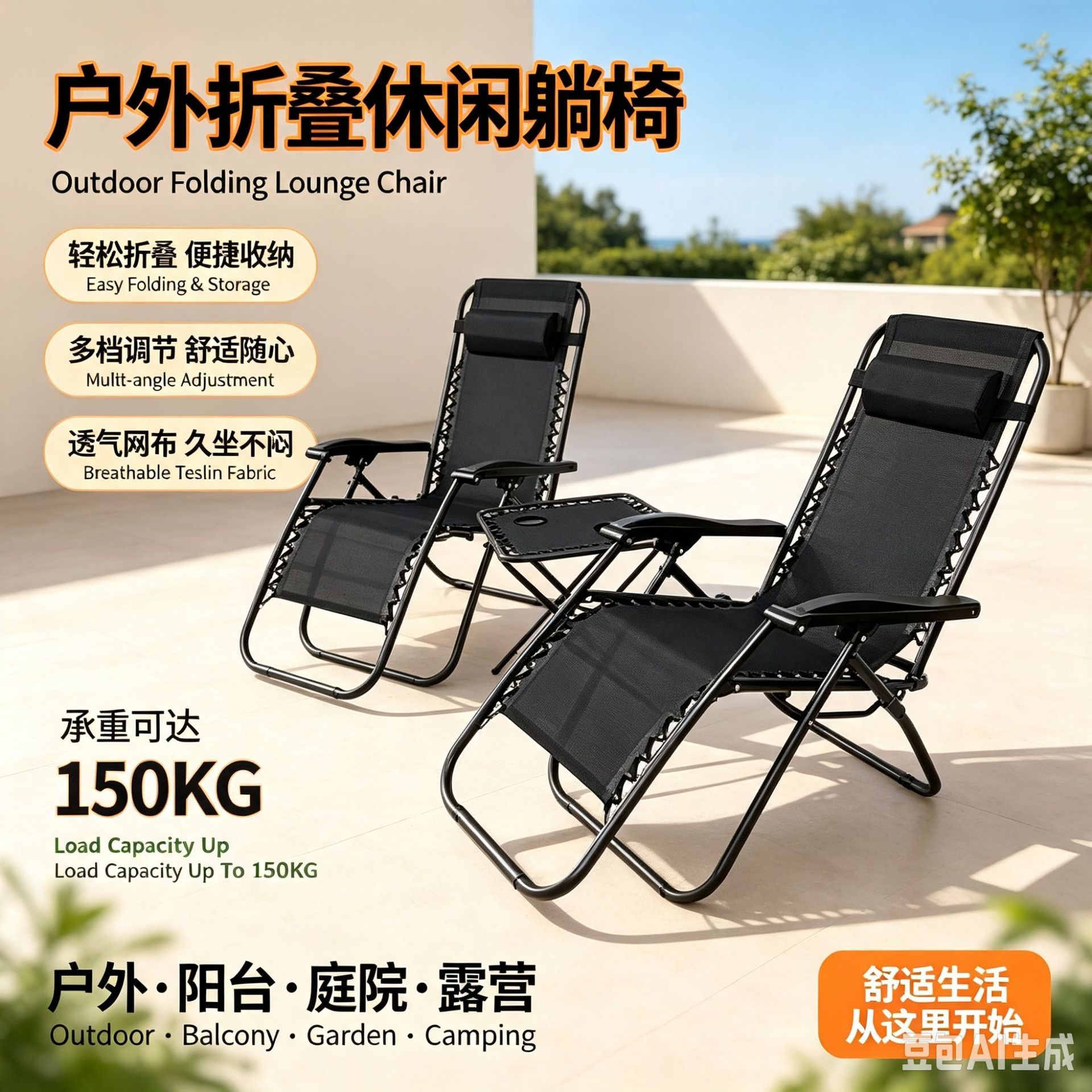 Summer Lunch Break Recliner Office Folding Chair Balcony Leisure Backrest Nap Chair Portable Outdoor Camping Chair
