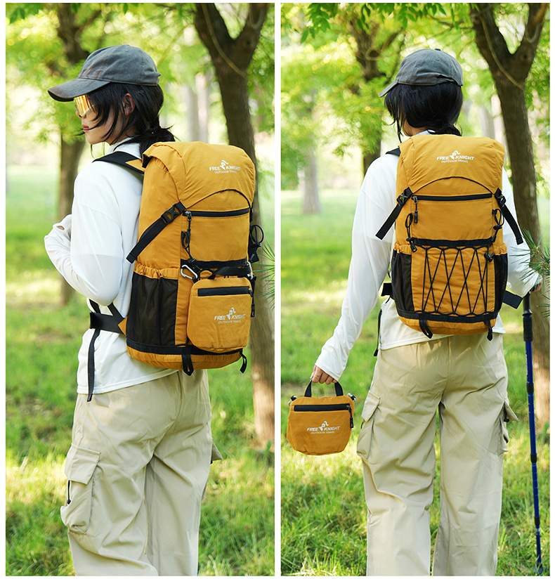 Hiking Backpack Waterproof Nylon Rucksack For Outdoor Camping_voghion.com