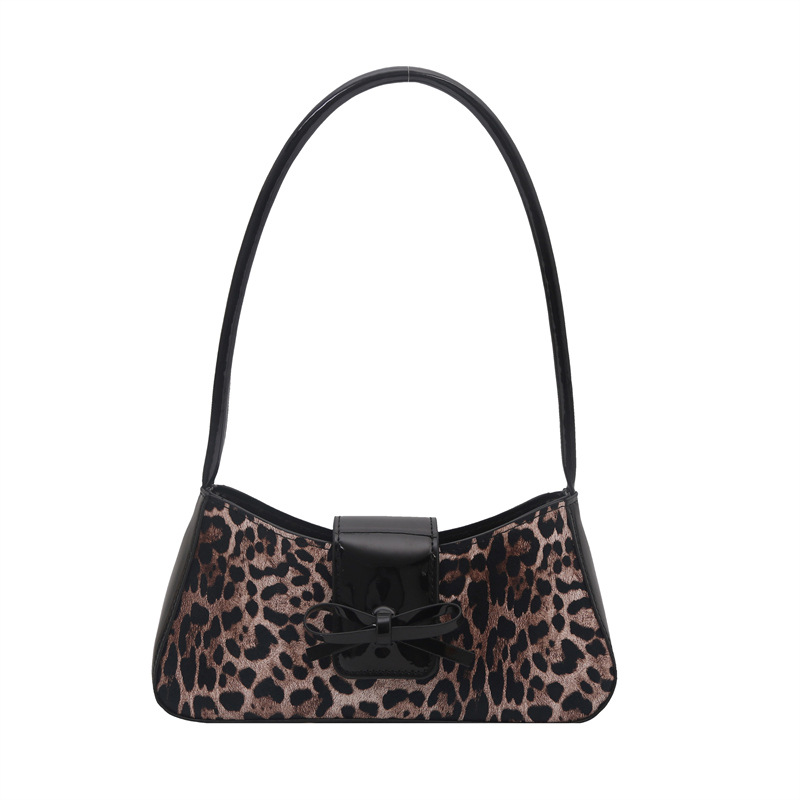 Borsa a spalla elegante da donna con stampa leopardata versatile_voghion.com
