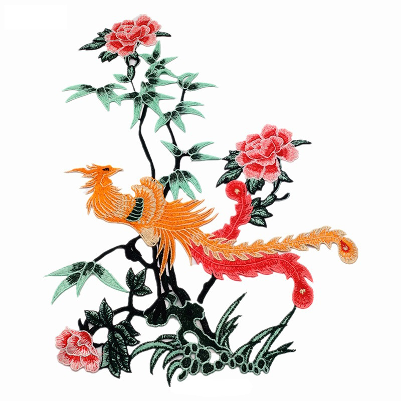 新款 水溶刺绣梅花小鸟 旗袍舞蹈服装辅料 民族刺绣领花 厂家批发