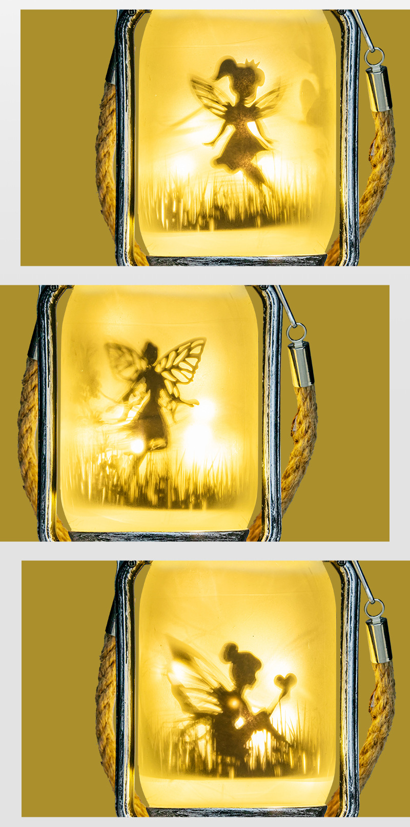 地插太阳能精灵梅森罐灯