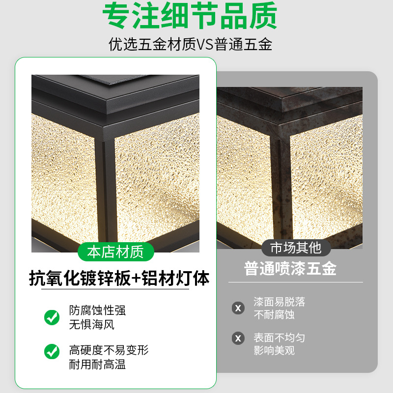 Lámpara solar para columna, impermeable, para exteriores, para jardín, villa, pared, patio, valla, puerta, pilar, 378L
