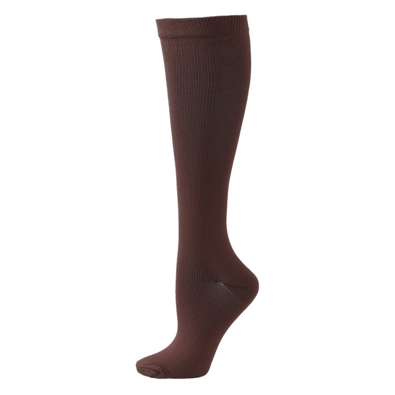 Calcetines de compresión, calcetines hasta la pantorrilla, calcetines deportivos de compresión para correr para mujer, calcetines planos de imitación de nailon, calcetines largos transpirables y resistentes a los olores.