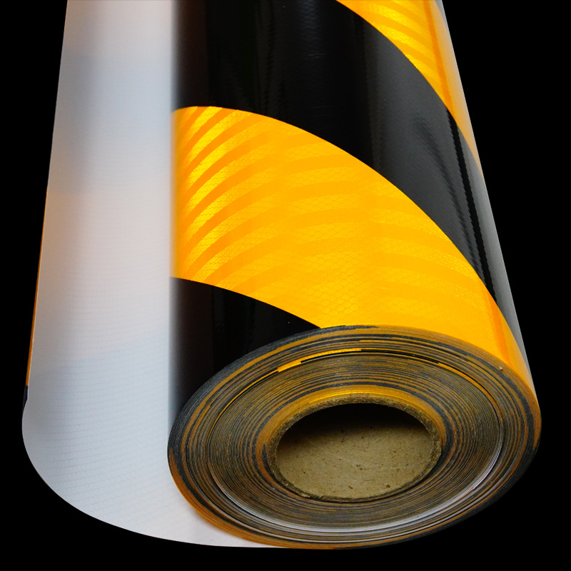 Reflector negro y amarillo de advertencia EGP marca reflectante a prueba de agua anti-colisión autoadhesiva de tráfico reflector de alta velocidad carga