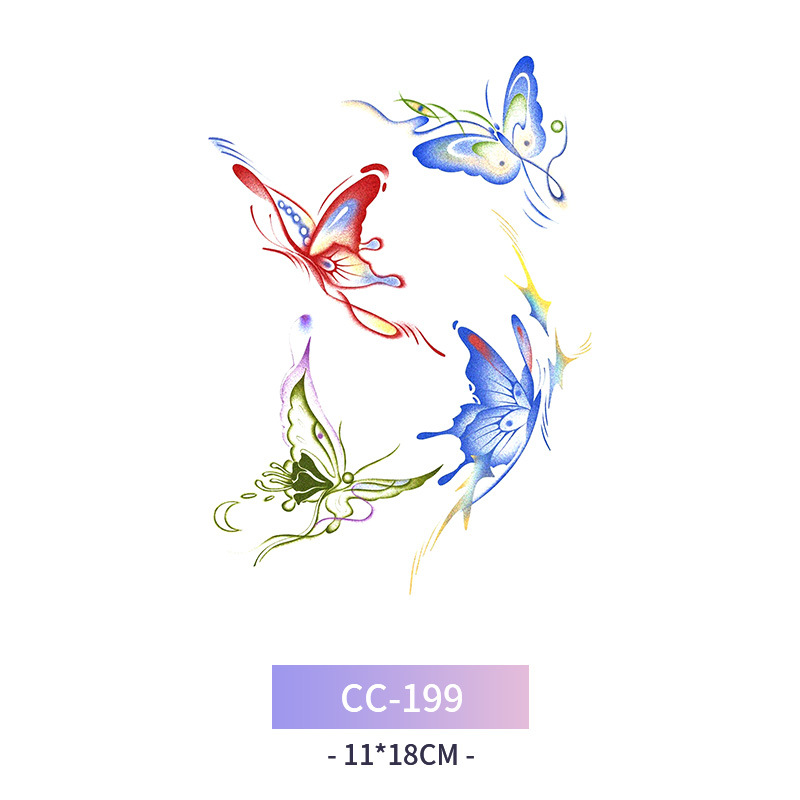 Transfronterizo en stock al por mayor de halloween colorido mariposa tatuaje pegatinas simulación sangrienta cicatriz pegatinas divertidas pegatinas impermeables