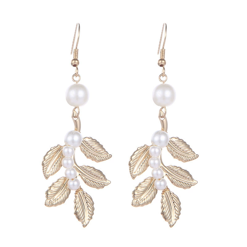 咔饰彤 Fashionable earrings from pearl, accessory for bride, European style