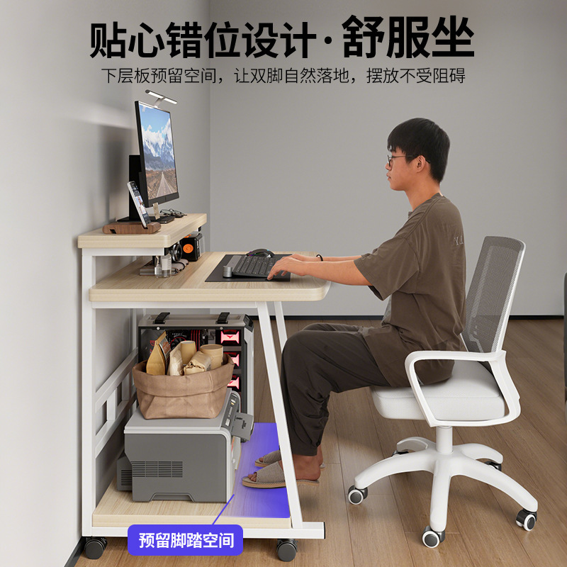 Escritorio de computadora pequeño de madera maciza, escritorio de escritorio, escritorio de estudio móvil para el hogar, dormitorio de apartamento pequeño, mesa de cama, banco de trabajo