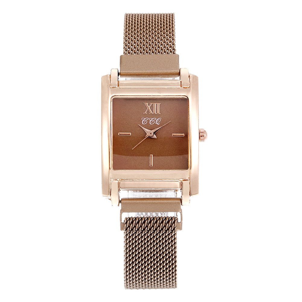 New fashionable and minimalist square small dial, popular on the internet, trendy magnetic buckle, mesh strap, quartz_voghion.com