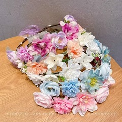春のお出かけ森風模擬籐ヘアピンヘッドバンド2025新色ガーランドヘッドバンド女性用ヘアバンドヘアアクセサリー