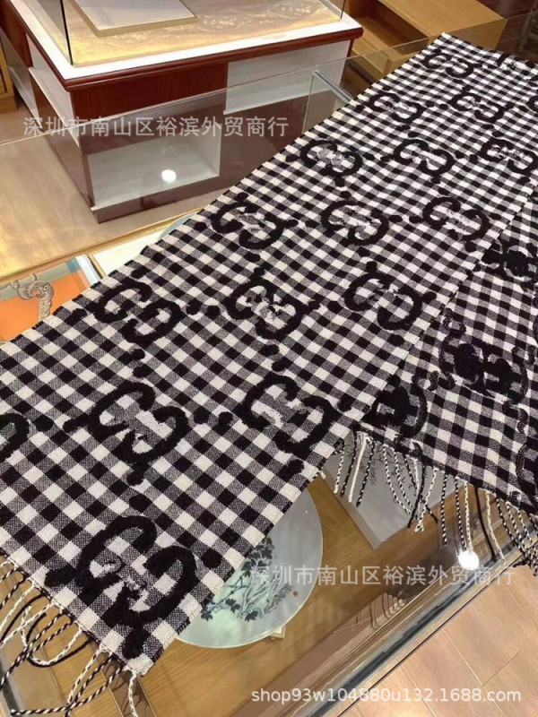 双G大牌围巾家高品质经典双面羊绒围脖秋冬网红专柜同款羊毛披肩|undefined