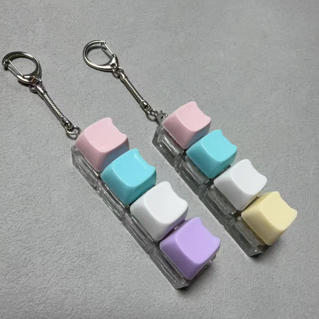 Four-button light-up color-shifting cat keycaps *2 (snake bone profile)