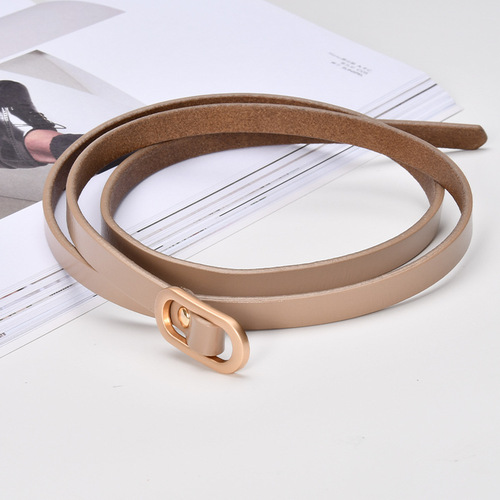 New belt thin belt decorative dress fashionable and versatile thin belt genuine leather belt women's personalized trendy belt