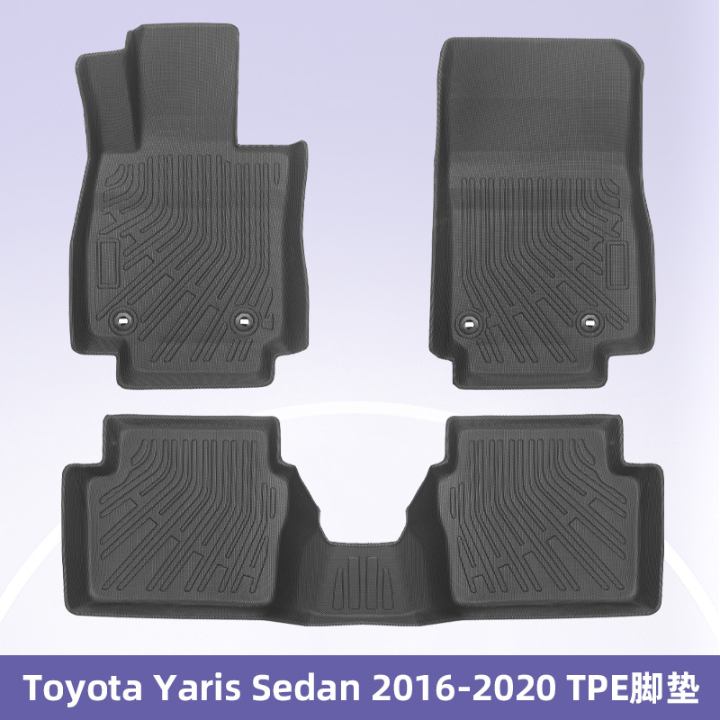 Para Toyota Yaris Sedan 2016 - 2020 3D todo el tiempo material TPE almohadilla de pie cojín de colateral