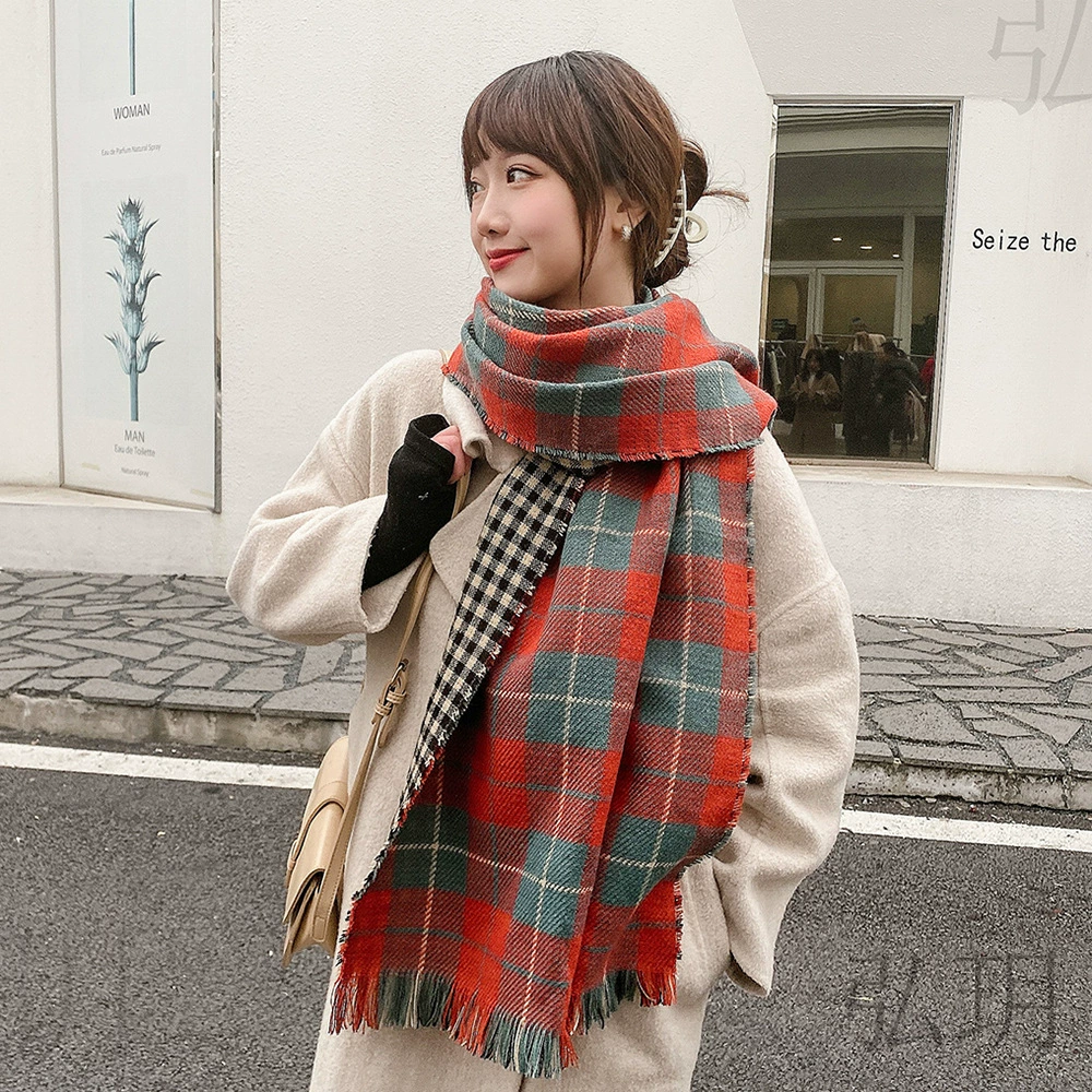 Double-sided scarf for beloved, South Korean goods, warm cloak, 2020