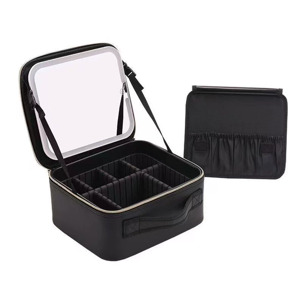 Black mirror, brush, storage bag