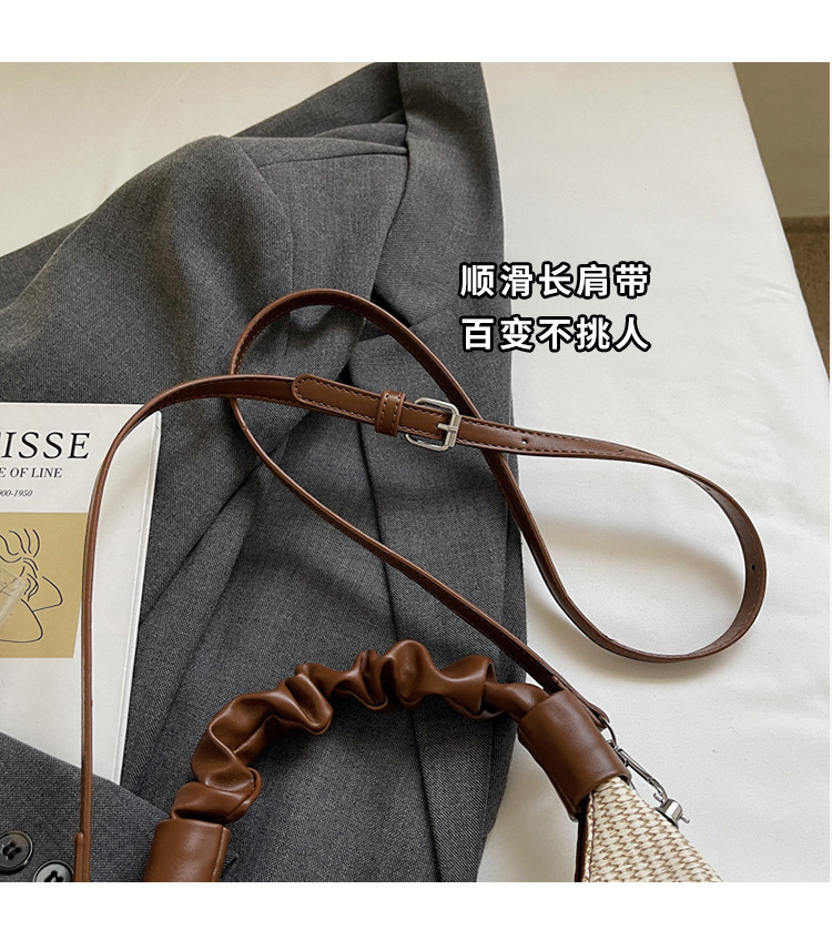 2025 Pleated handbag for Women's summer, a new niche design, trendy and fashionable, versatile woven single-shoulder crossbody bag Specification drawing