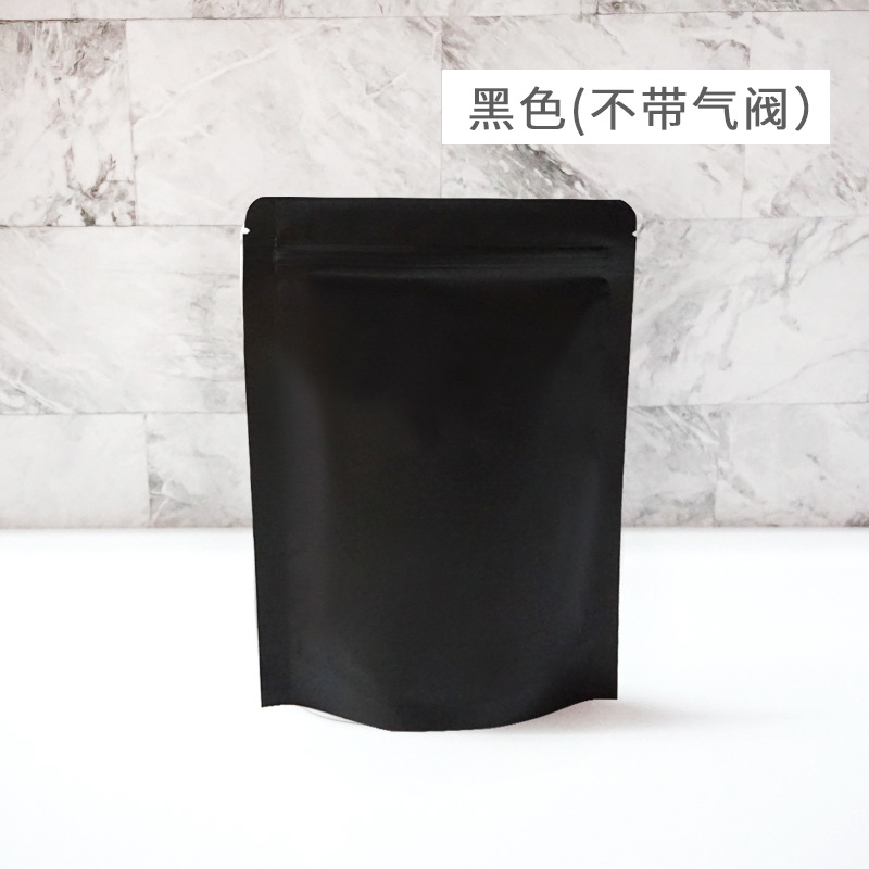 Granos de café bolsa de embalaje cremallera unidireccional válvula de escape gruesa lámina de aluminio alimentos personalizados bocadillos té auto-sellar autosuficiente