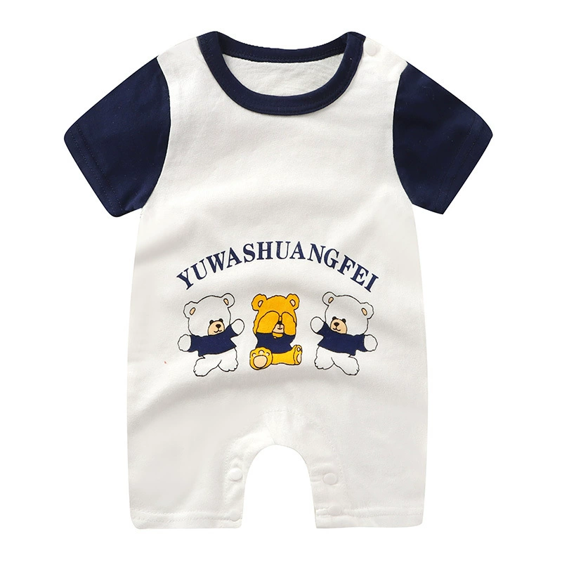 Short-Sleeve Baby Romper Summer Bodysuit, Newborn Girls, Thin Lightweight, 59–90 cm