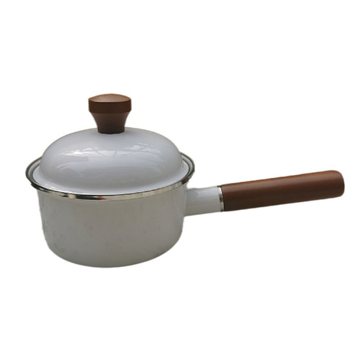 Korean enamel enamel thickened single-handle milk pot enamel pot soup pot induction cooker gas pot can cook medicine and milk bottle