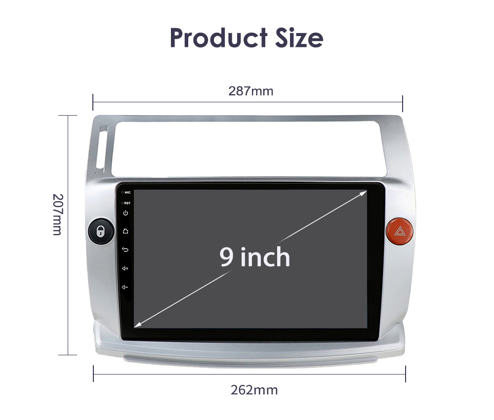 Suitable for 04-09 Citroen C4 Android Large-Screen Car Stereo with Reversing Camera and Gps Navigation All-In-One Device