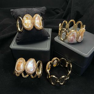 Natural Baroque Pearl Women's Design Sense Niche Joker Bracelet Retro Personality Bracelet Factory Direct Wholesale