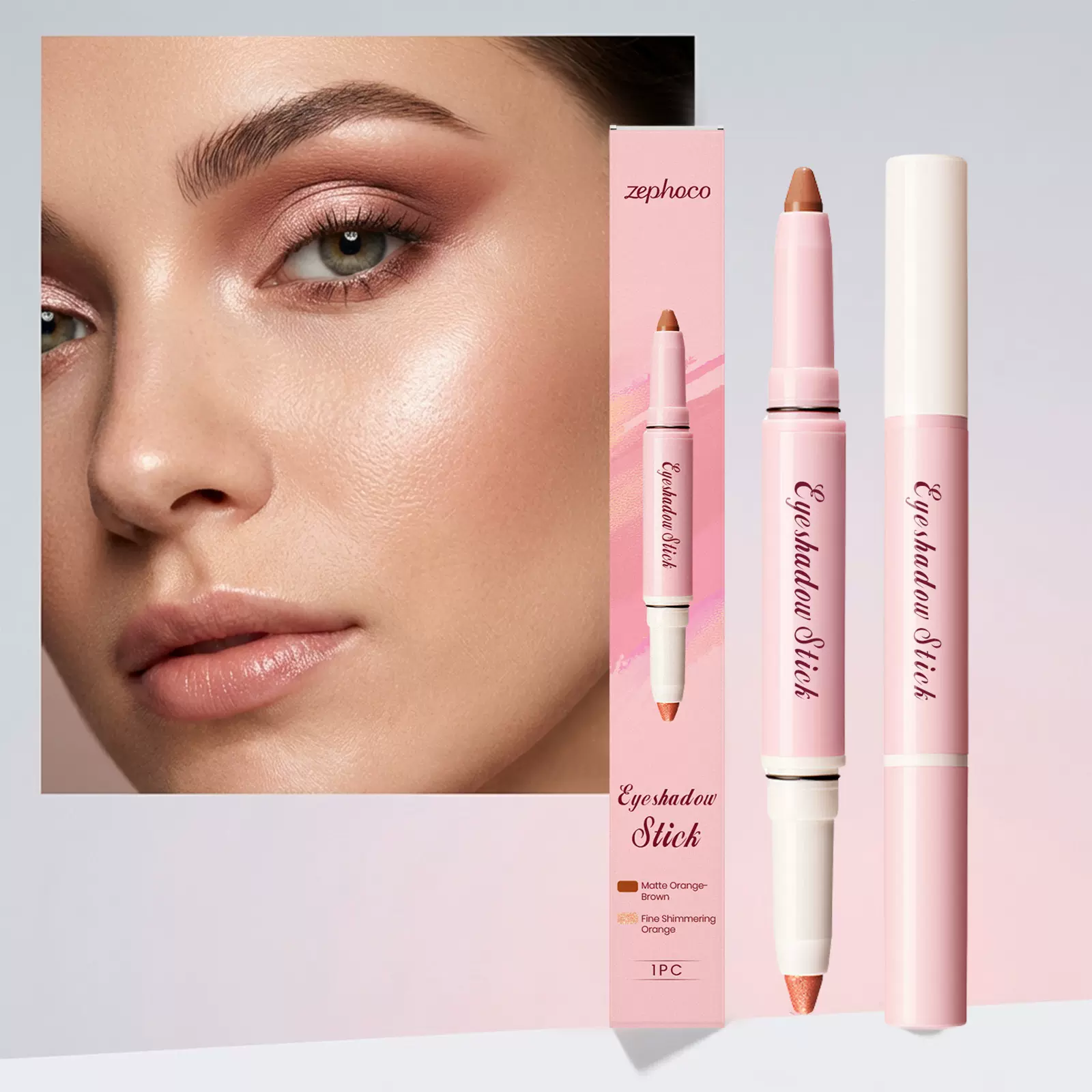 ZEPHOCO 双头丝滑眼影棒#02 自然显色易上手日常约会通勤眼妆笔