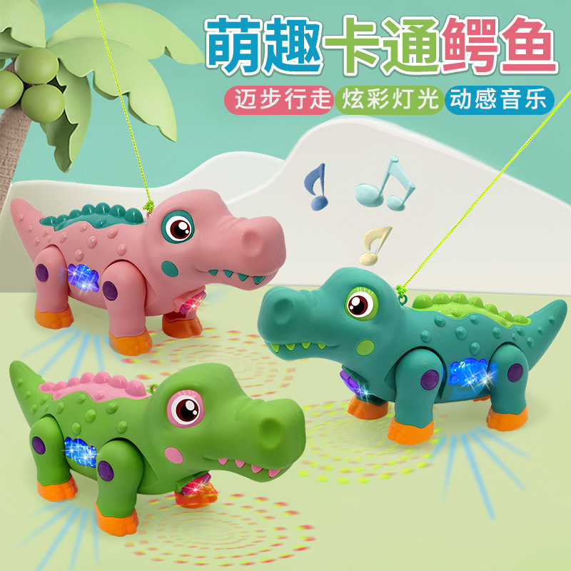 Eléctrico caminar cocodrilo de dibujos animados nueva cuerda eléctrica niños niño juguete puesto regalo fábrica de juguetes al por mayor