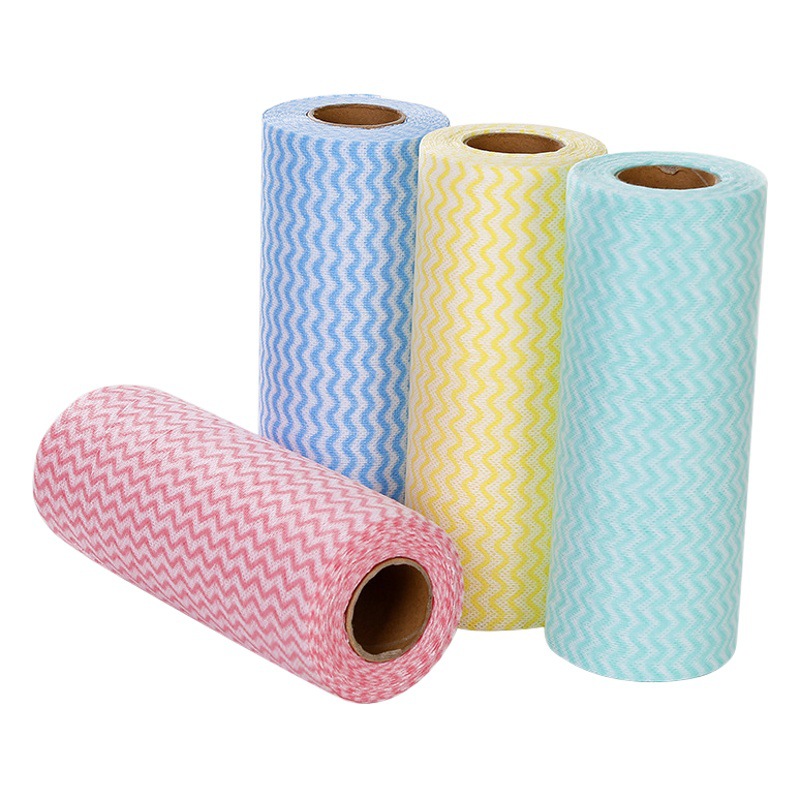 Cocina no tejida perezoso paño de limpieza desechable Corte libre paño de limpieza desechable patrón de onda fregar paño plato