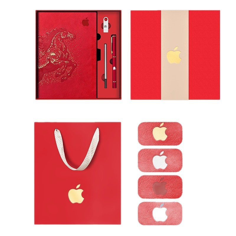 26 nuevo calendario puede imprimir logotipo de año de caballo estampado caja de regalo set cuaderno de cuero de alta calidad