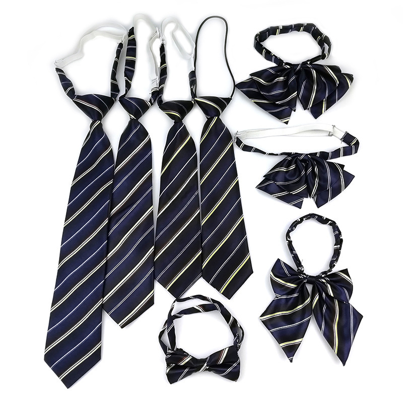 Manufacturer wholesale price excellent student school uniform tie collar flower suit knot-free bow tie flower kindergarten clothes striped tie