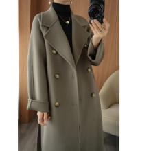 春夏纯羊毛秋冬双面呢羊绒大衣女中长款廓形宽松反季大衣毛呢外套