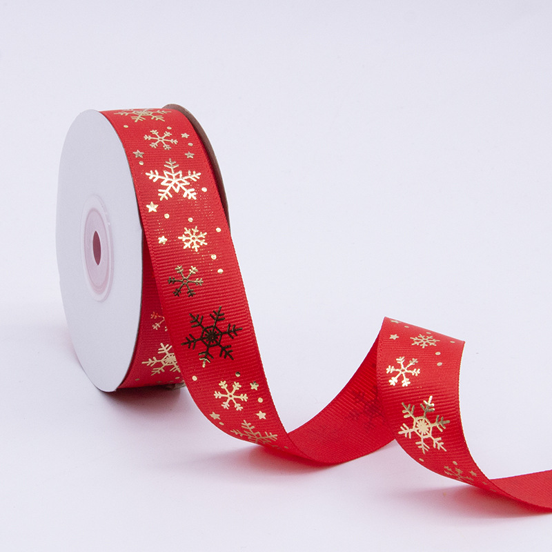 Nueva impresión de cinta de costilla de Navidad 2.5cm caja de regalo de Navidad embalaje cinta de colores cinta Tianyi Mei