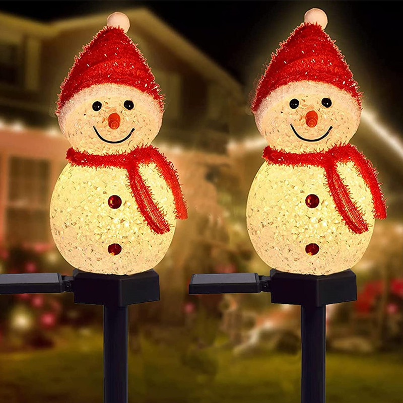 Nueva lámpara de Tierra solar decoración de Navidad muñeco de nieve lámpara al aire libre jardín paisaje lámpara de Césped lámpara de tierra