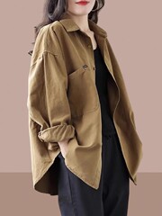 2025秋装新款女士长袖衬衫洋气减龄外套开衫百搭中长款女装上衣