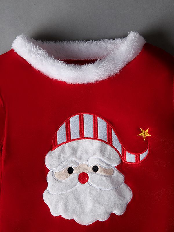 Traje de felpa de Navidad para niños pantalones acampanados europeos y americanos primavera y otoño invierno terciopelo dorado elfo de Navidad ropa conjunto de tres piezas