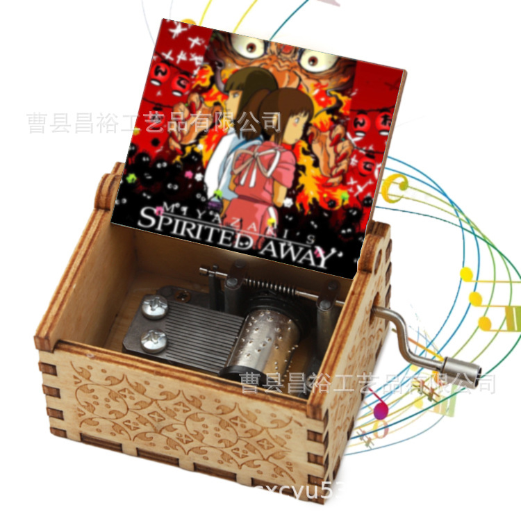 木製の手作りオルゴール創意カラープリント千と千尋のオルゴール木製の手を振ってオルゴールクロスボーダー専用です。