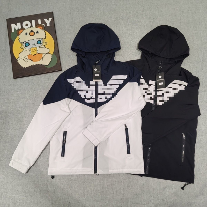 2026 New Autumn Spring Loose Coat Hooded Jacket Trendy Casual Unisex Printed Eagle Top Wholesale