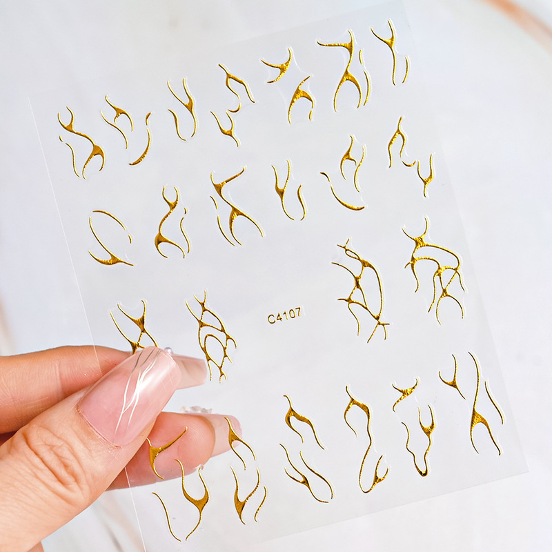 New irregular line nail stickers spicy girl simple striped nail stickers 3D adhesive DIY nail decoration stickers New irregular line nail stickers spicy girl simple striped nail stickers 3D adhesive DIY nail decoration stickers