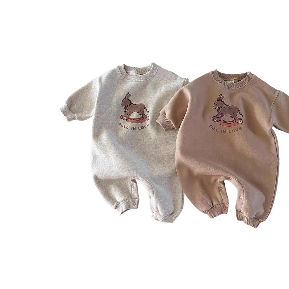 INS estilo Coreano de primavera y otoño de dibujos animados animal print mameluco para niños y niñas recién nacido mameluco de algodón suave Outwear moda