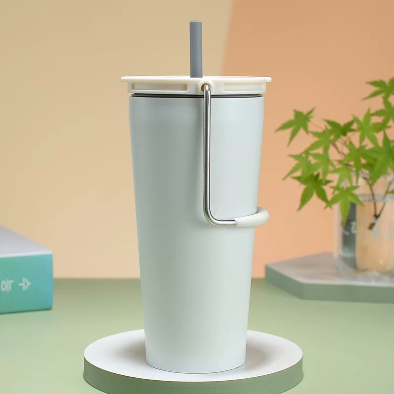 Transfronterizo exclusivo Americano portátil Taza de paja portátil de acero inoxidable del coche de Vacío Termo taza de café taza