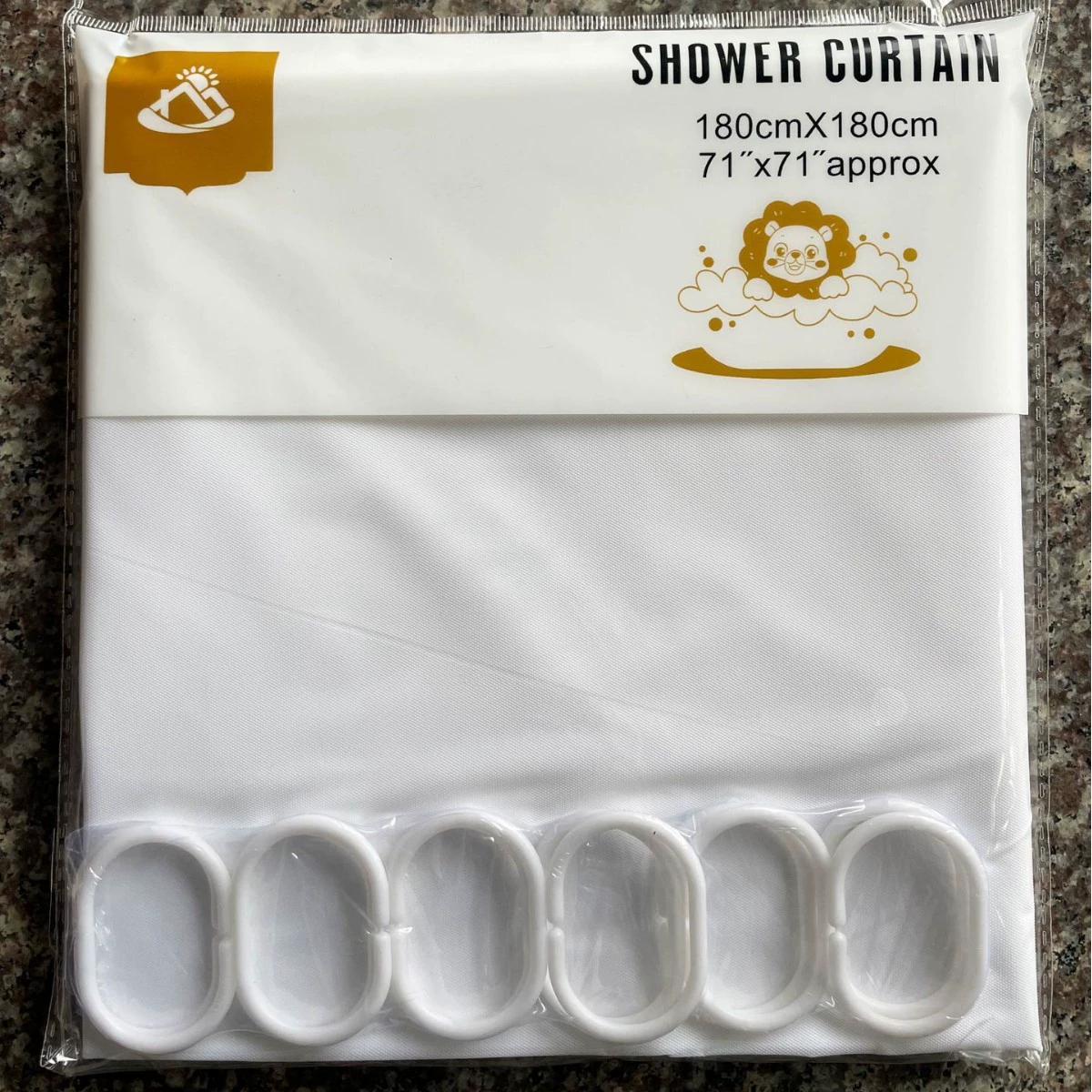 Waterproof Shower Curtain, Solid Design, Increased Thickness, 180×180 cm, Multi-Color