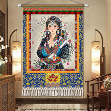 扎基拉姆藏式唐卡佛像布定艺挂画装饰画墙布玄关过道挂布背景布制