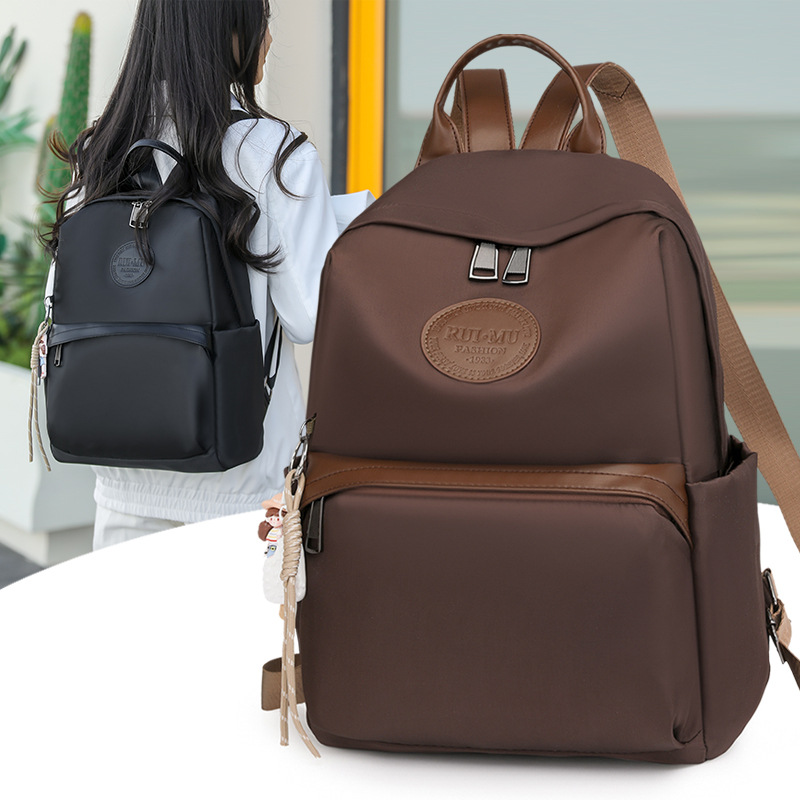 Cross-Border New Travel Lightweight Backpack Women's Waterproof Large-Capacity Oxford Cloth Backpack Casual Versatile Trendy Bag